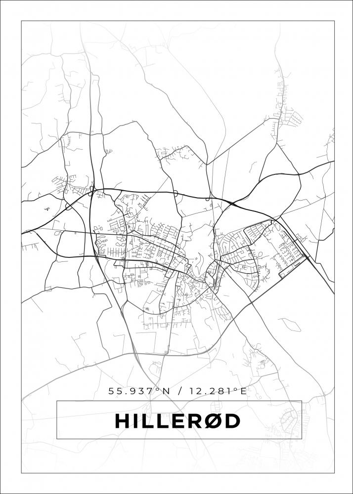 Kartta - Hillerd - Valkoinen Juliste
