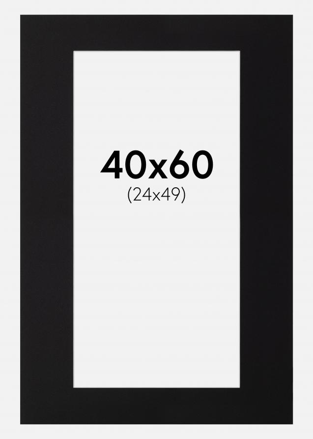 Paspatuuri Musta Standard (Valkoinen Keskus) 40x60 (24x49)