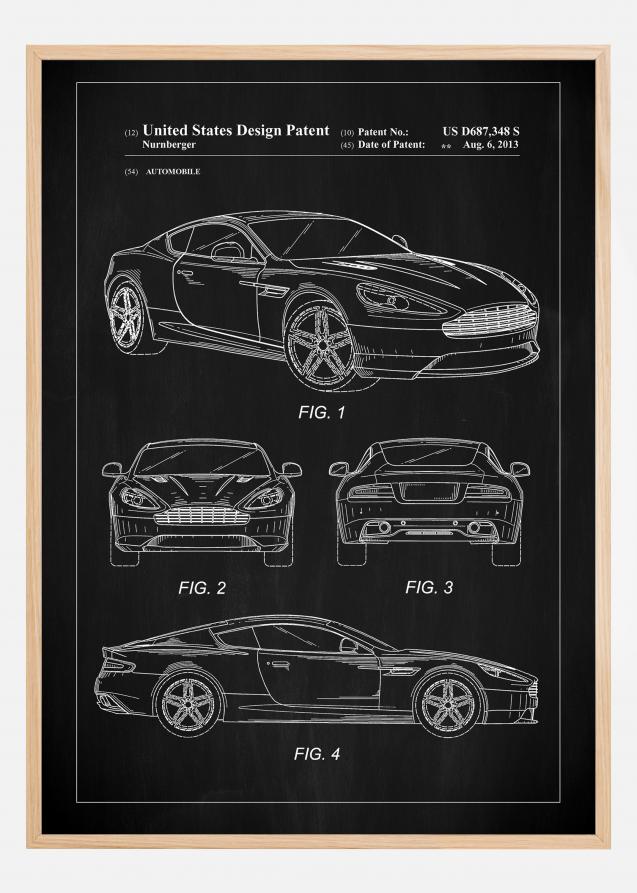Patent Print - Aston Martin - Black Juliste