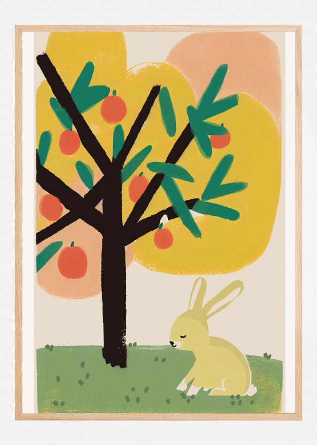 Bunny Under Apple Tree Juliste
