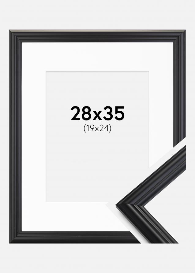 Kehys Siljan Musta 28x35 cm - Passepartout Valkoinen 20x25 cm