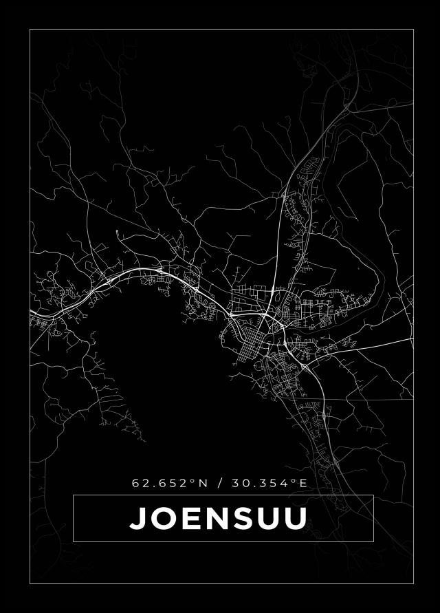 Kartta - Joensuu - Musta Juliste