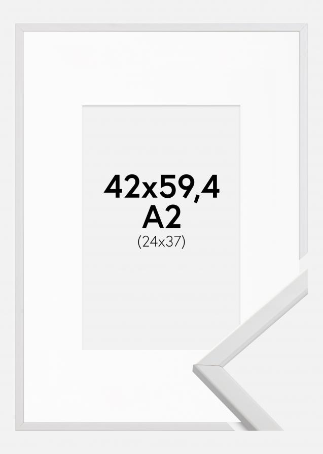 Kehys Galant Valkoinen 42x59,4 cm (A2) - Passepartout Valkoinen 25x38 cm