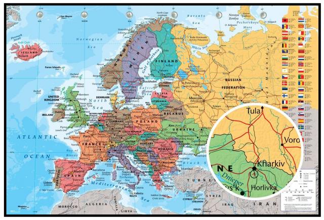 Kartta - Europe Juliste