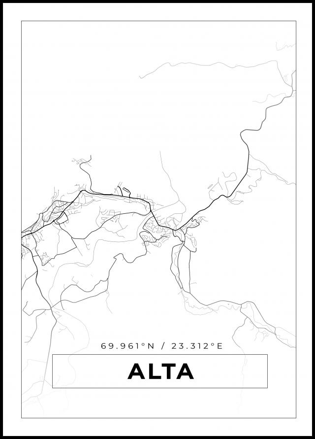 Kartta - Alta - Valkoinen Juliste