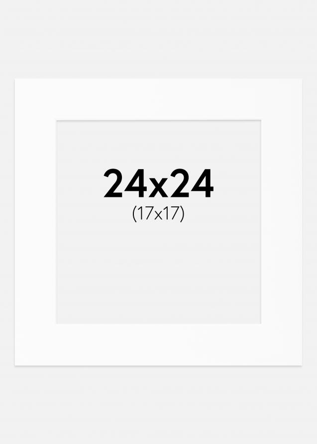 Passepartout Valkoinen Standard (Valkoinen keskus) 24x24 cm (17x17)