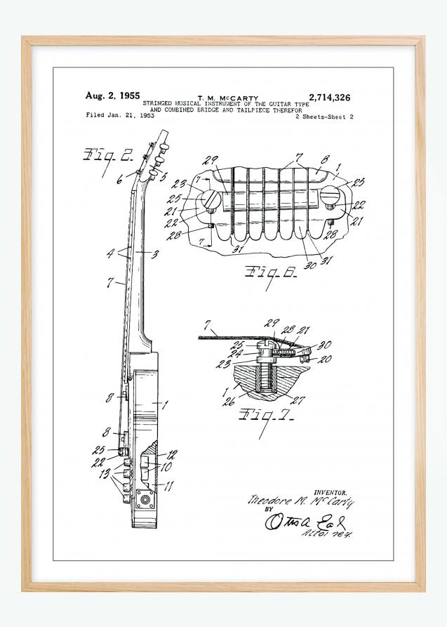Patentti Piirustus - Sähkökitara II Juliste