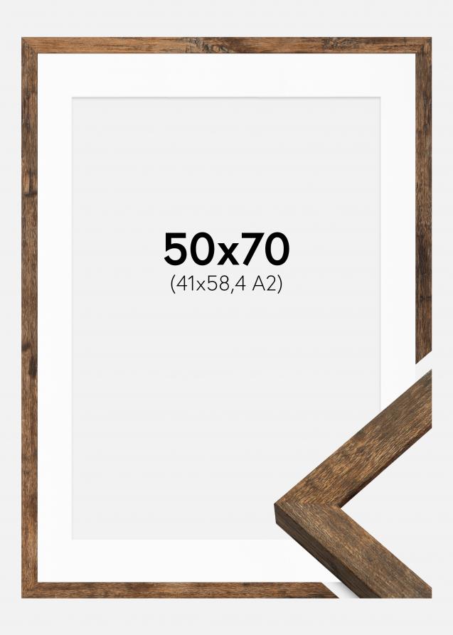 Kehys Fiorito Washed Oak 50x70 cm - Passepartout Valkoinen 42x59,4 cm (A2)