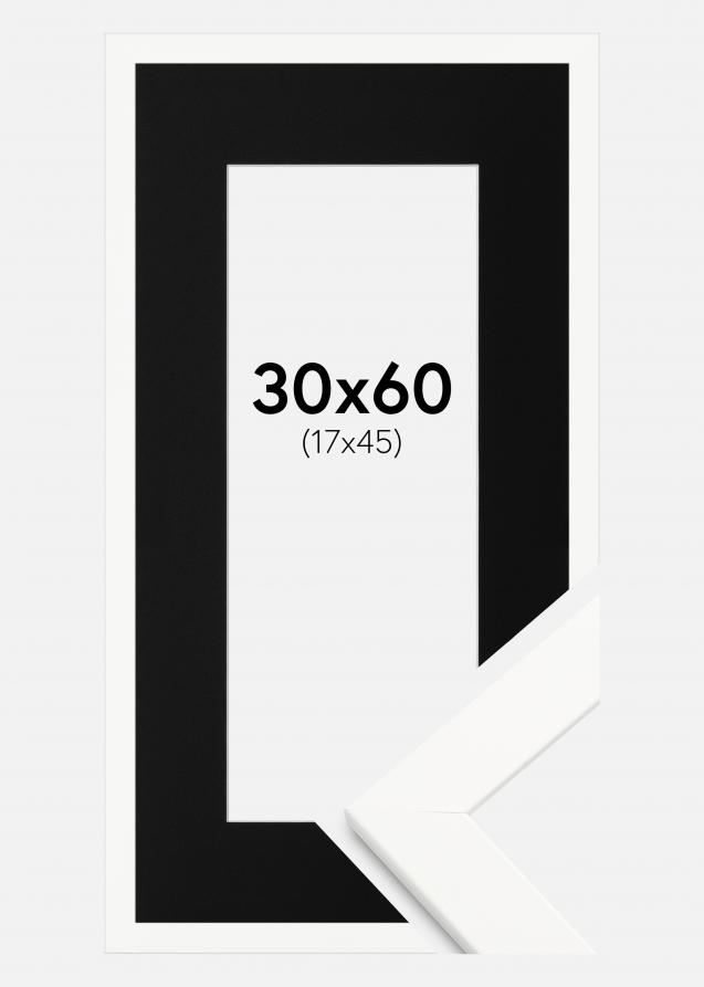 Kehys Trendline Valkoinen 30x60 cm - Paspatuuri Musta 18x46 cm