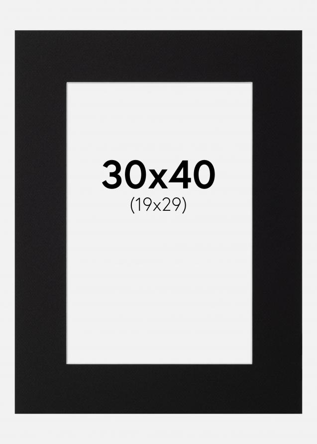 Paspatuuri Musta Standard (Valkoinen keskus) 30x40 cm (19x29)
