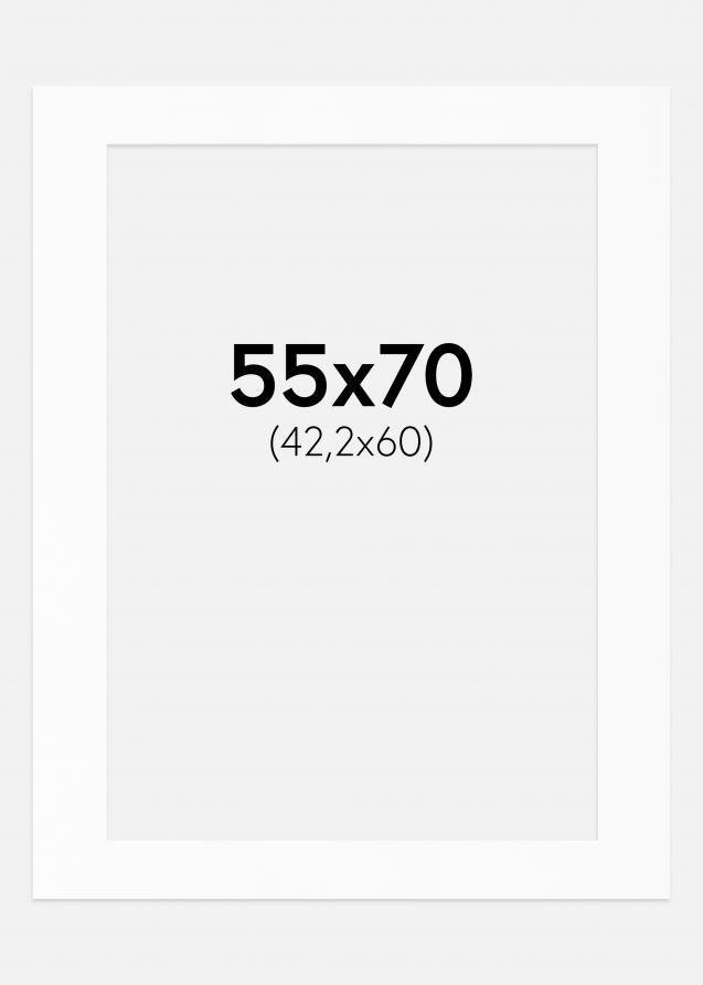 Passepartout Valkoinen Standard (Valkoinen keskus) 55x70 cm (42,2x60)