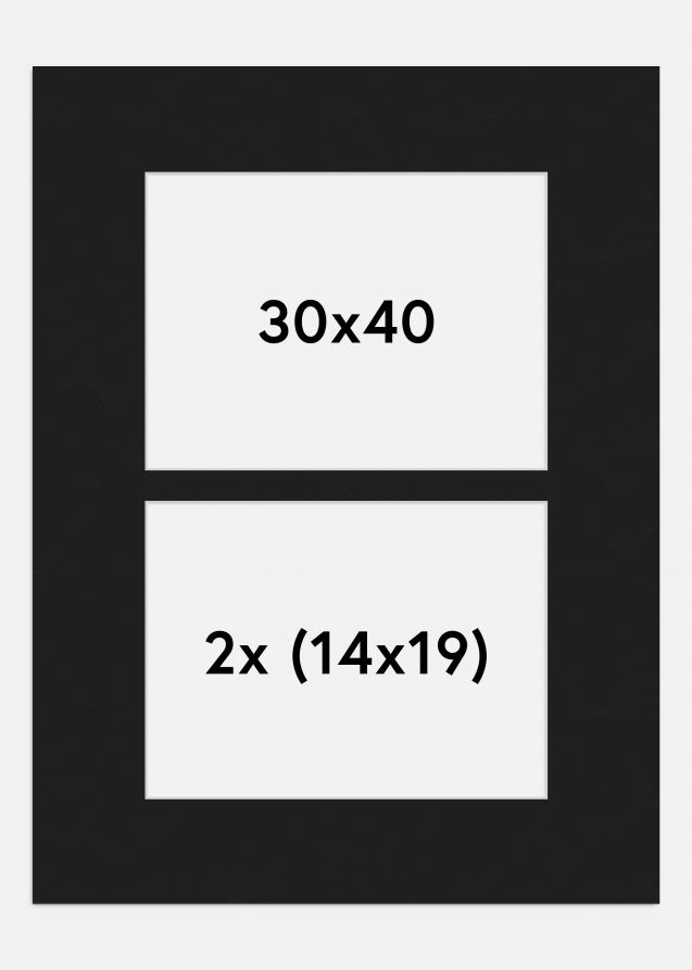 Paspatuuri Musta 30x40 cm - Kollaasi 2 kuvalle (14x19 cm)