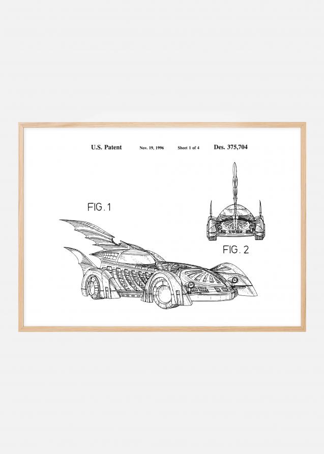 Patentti piirustus - Batman - Batmobile 1996 I Juliste