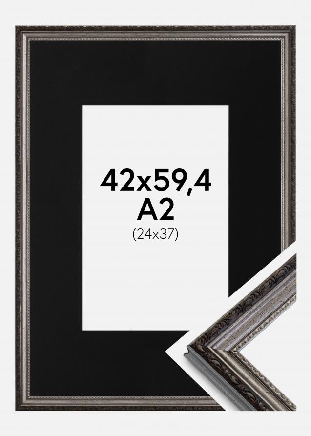 Kehys Abisko Hopea 42x59,4 cm (A2) - Paspatuuri Musta 25x38 cm