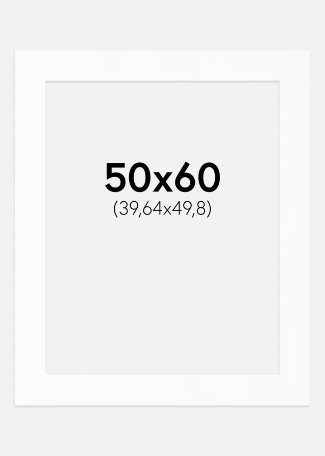 Passepartout Valkoinen Standard (Valkoinen keskus) 50x60 cm (39,64x49,8)