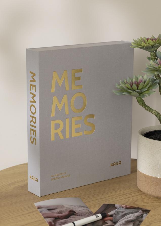 KAILA MEMORIES Grey - Coffee Table Photo Album (60 Mustaa sivua / 30 lehteä)