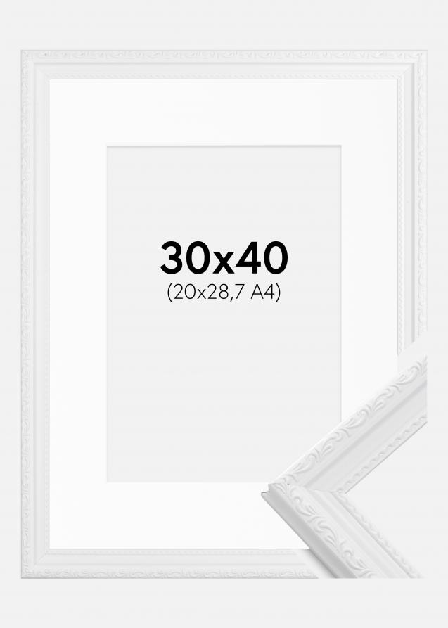 Kehys Abisko Valkoinen 30x40 cm - Passepartout Valkoinen 21x29,7 cm (A4)