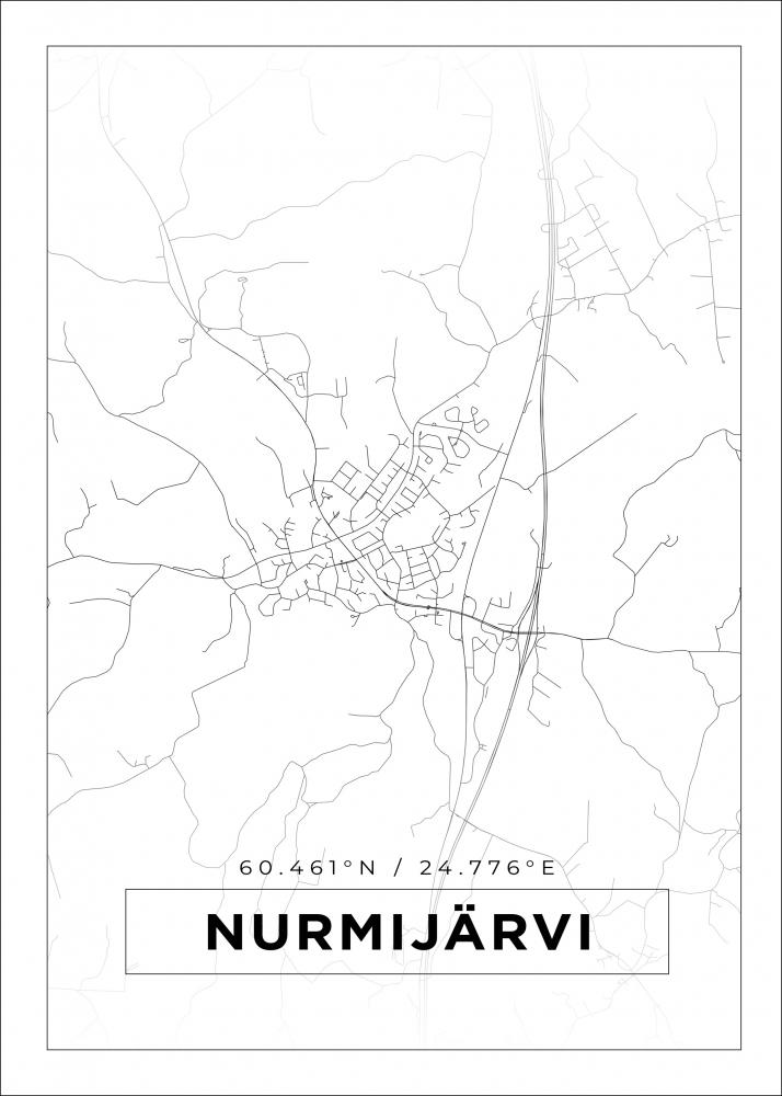 Kartta - Nurmijrvi - Valkoinen Juliste