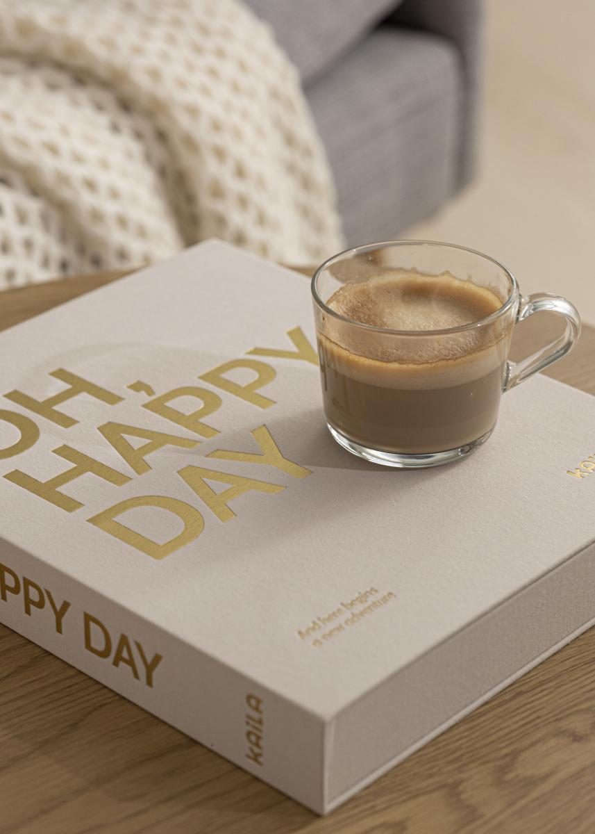 KAILA OH HAPPY DAY Creme - Coffee Table Photo Album (60 Mustaa sivua)