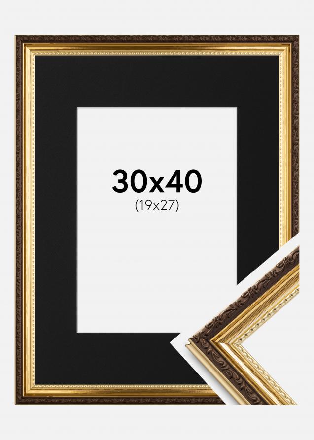 Kehys Abisko Kulta 30x40 cm - Paspatuuri Musta 20x28 cm