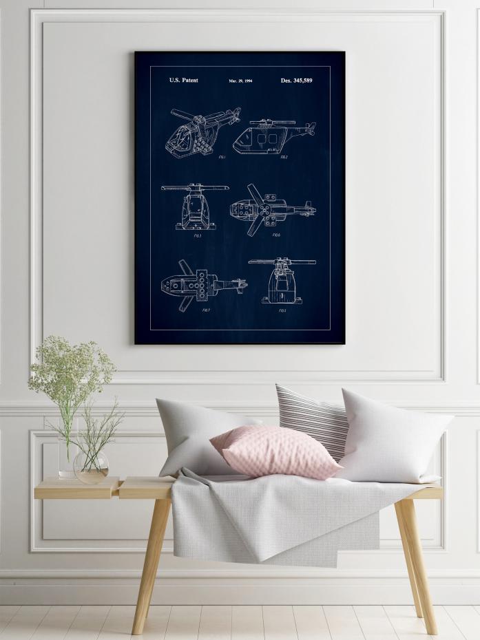 Patent Print - Lego Helicopter - Blue Juliste