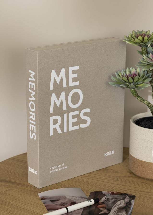 KAILA MEMORIES Grey/White - Coffee Table Photo Album (60 Mustaa sivua)