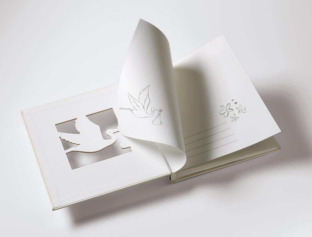 Cicogna Vauvaalbumi Valkoinen - 28x30,5 cm (50 Valkoista sivua / 25 lehte)