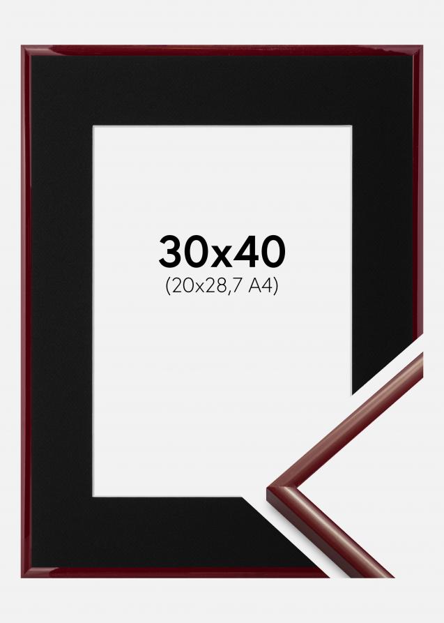 Kehys New Lifestyle Tummanpunainen 30x40 cm - Paspatuuri Musta 21x29,7 cm