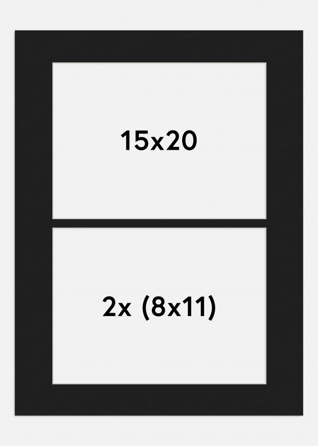Paspatuuri Musta 15x20 cm - Kollaasi 2 kuvalle (8x11 cm)