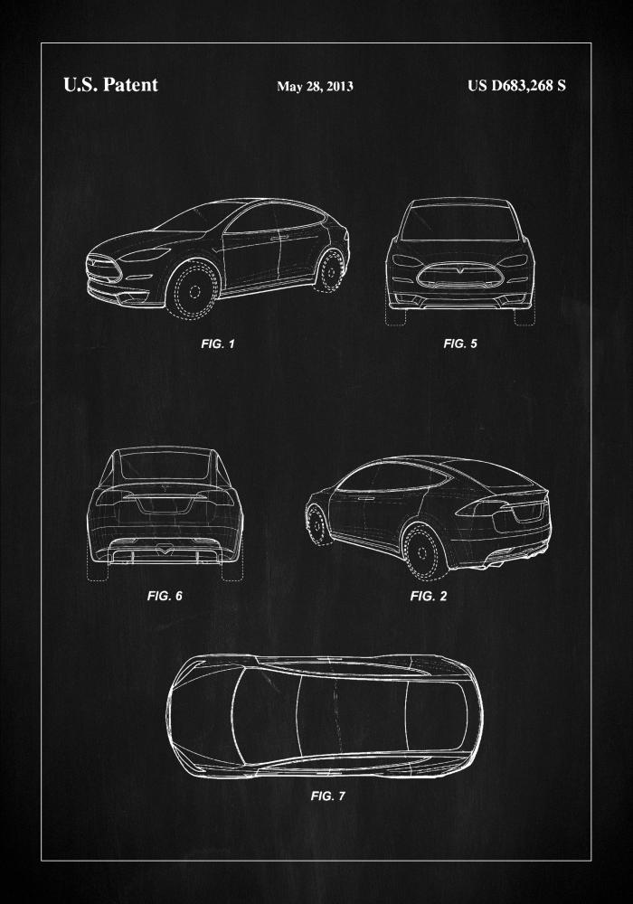 Patent Print - Tesla - Black
