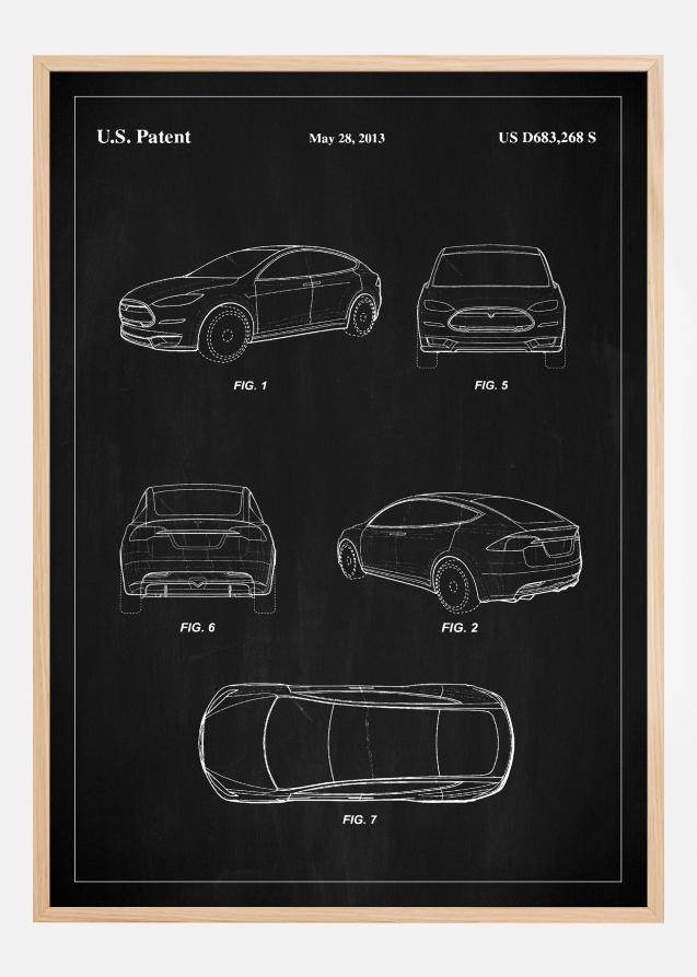 Patent Print - Tesla - Black Juliste