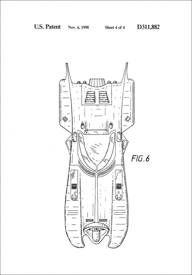 Patenttipiirustus - Batman - Batmobile 1990 IIII Juliste