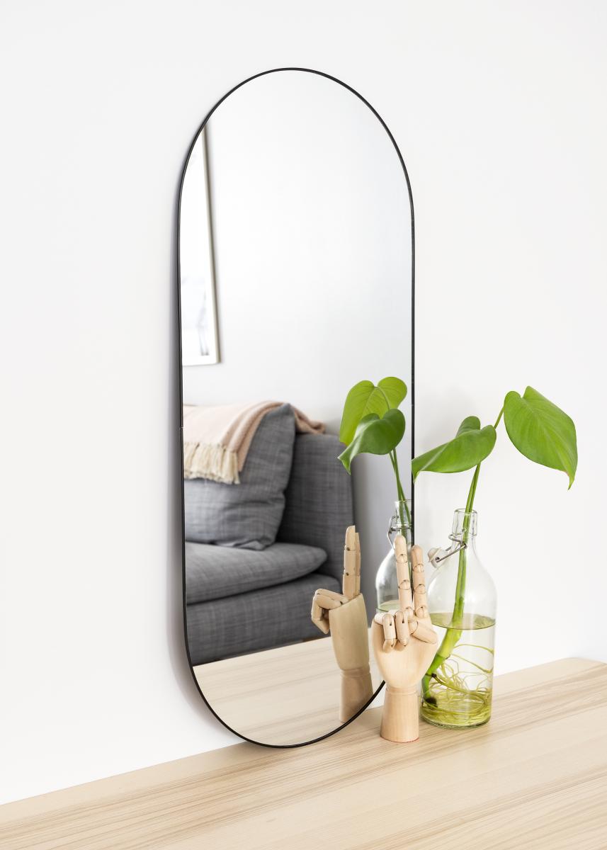 KAILA Oval Mirror - Thin Black 35x80 cm
