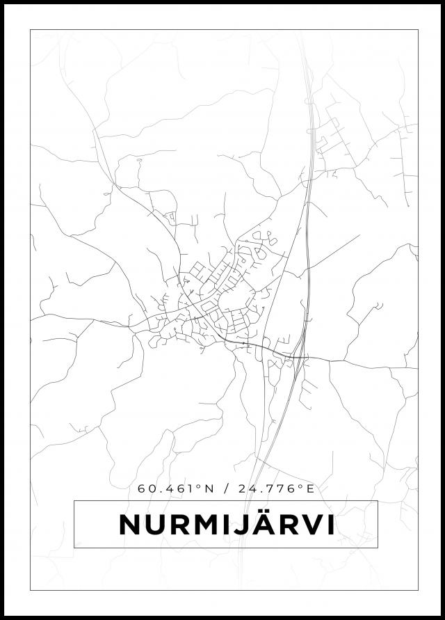 Kartta - Nurmijärvi - Valkoinen Juliste