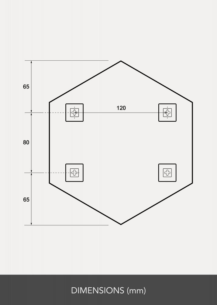 Peilisetti Hexagon 18x21 cm - 5 Kpl