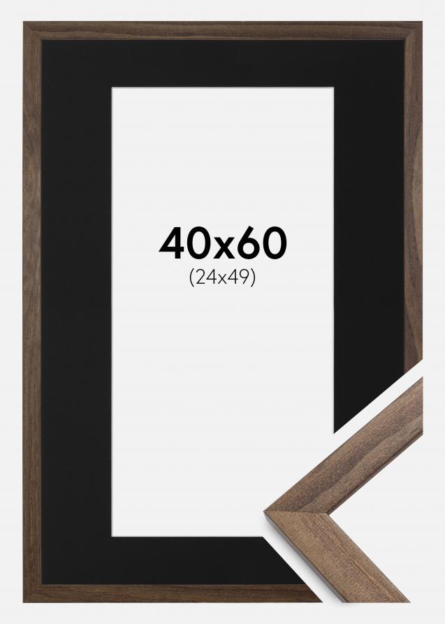 Kehys Stilren Saksanpähkinä 40x60 cm - Paspatuuri Musta 25x50 cm
