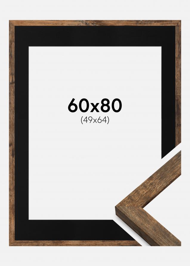 Kehys Fiorito Washed Oak 60x80 cm - Paspatuuri Musta 50x65 cm