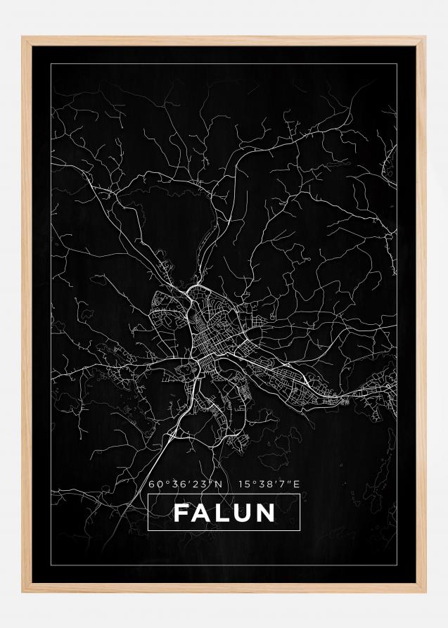 Kartta - Falun - Musta Juliste