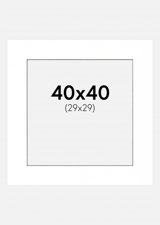 Paspatuuri Valkoinen (Musta keskus) 40x40 cm (29x29 cm)