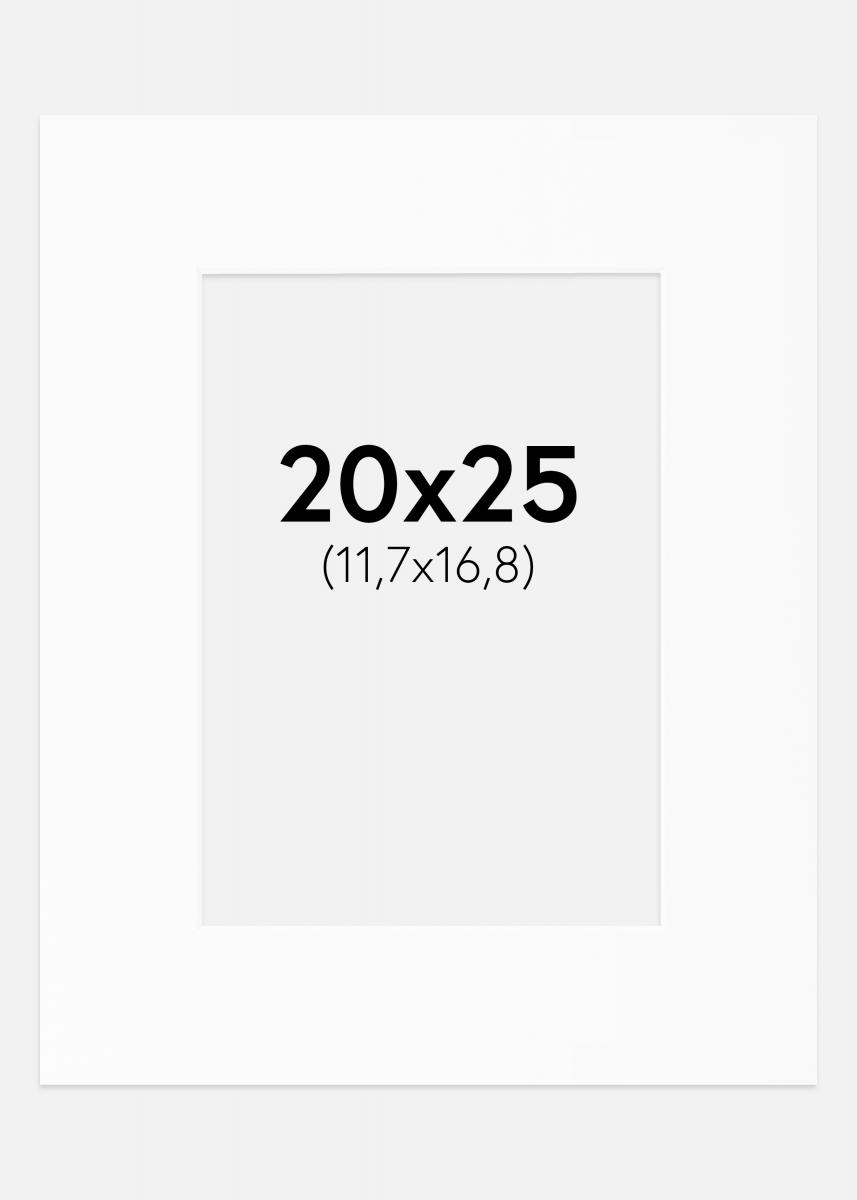 Passepartout Valkoinen Standard (Valkoinen keskus) 20x25 cm (11,7x16,8)