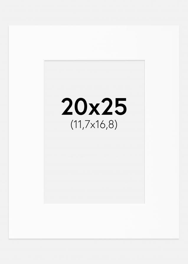 Passepartout Valkoinen Standard (Valkoinen keskus) 20x25 cm (11,7x16,8)