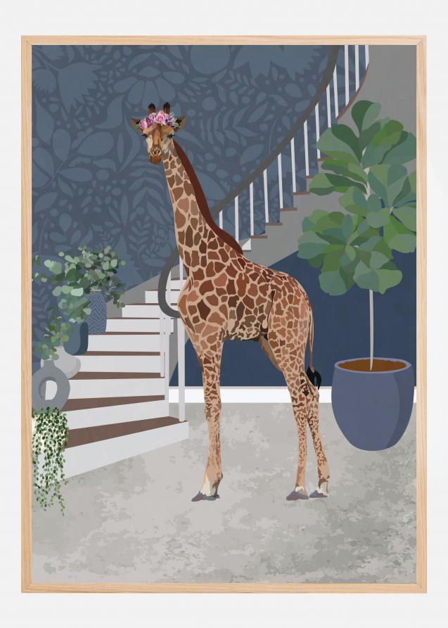 Giraffe by the stairs Juliste