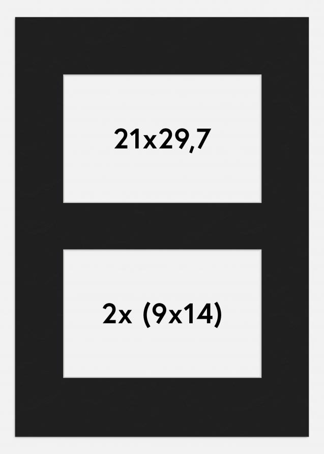 Paspatuuri Musta 21x29,7 cm - Kollaasi 2 kuvalle (9x14 cm)