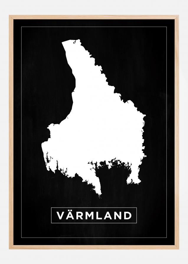 Kartta - Värmland - Musta Juliste