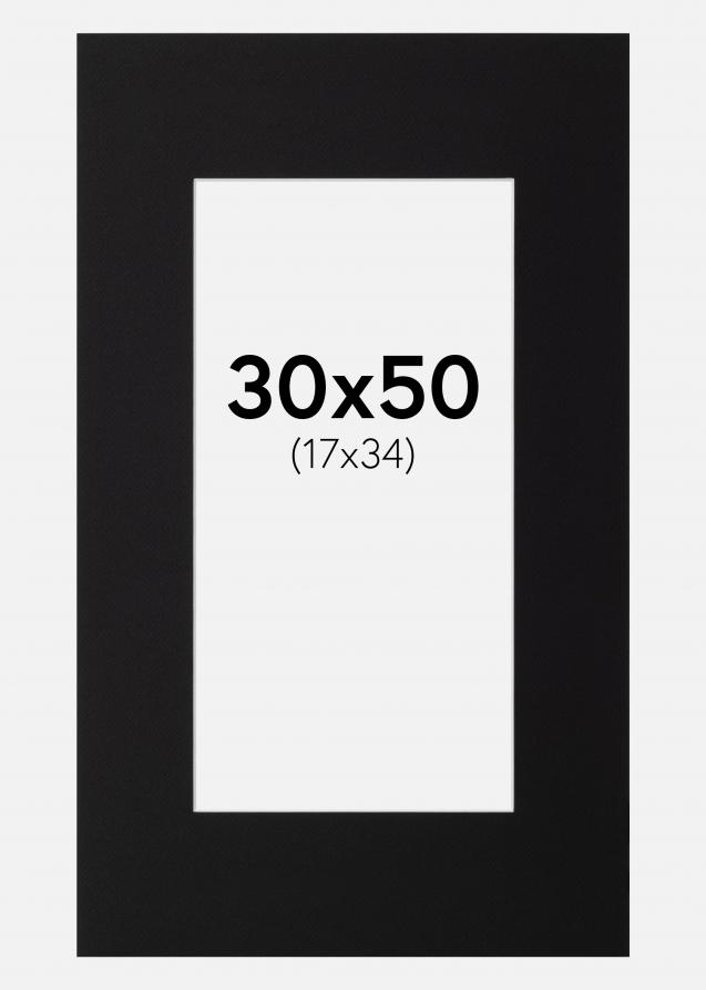 Paspatuuri Musta Standard (Valkoinen Keskus) 30x50 cm (17x34)
