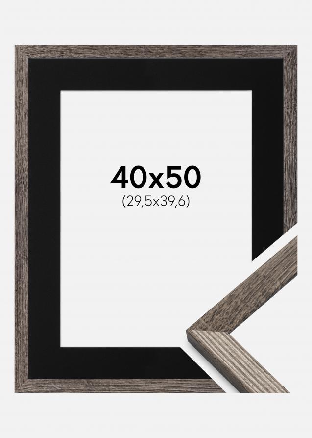 Kehys Fiorito Saksanpähkinä 40x50 cm - Paspatuuri Musta 12x16 tuumaa