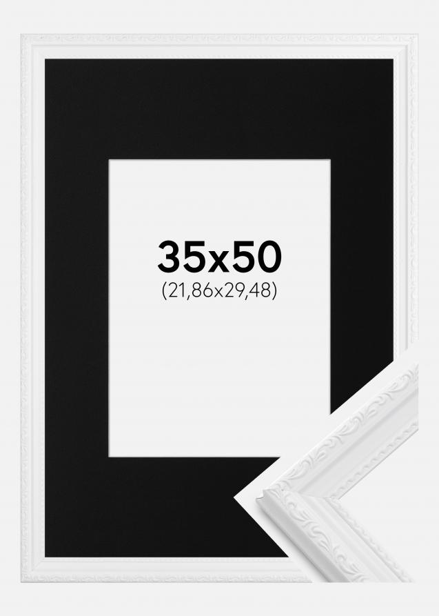 Kehys Abisko Valkoinen 35x50 cm - Paspatuuri Musta 9x12 tuumaa