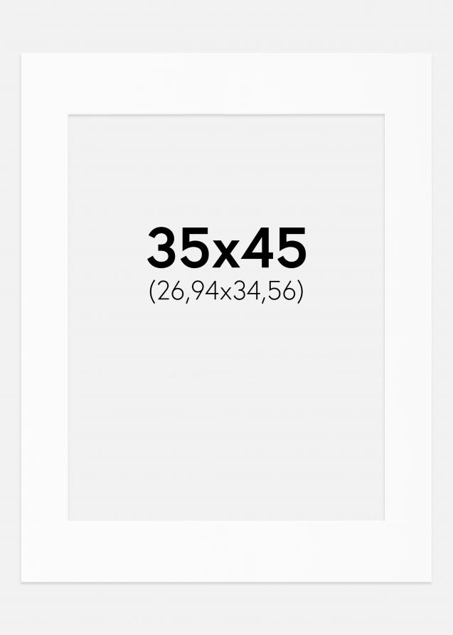 Passepartout Valkoinen Standard (Valkoinen keskus) 35x45 cm (26,94x34,56)