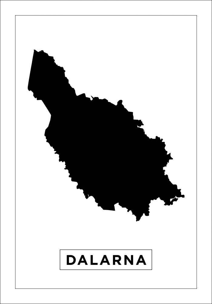 Kartta - Dalarna - Valkoinen Juliste