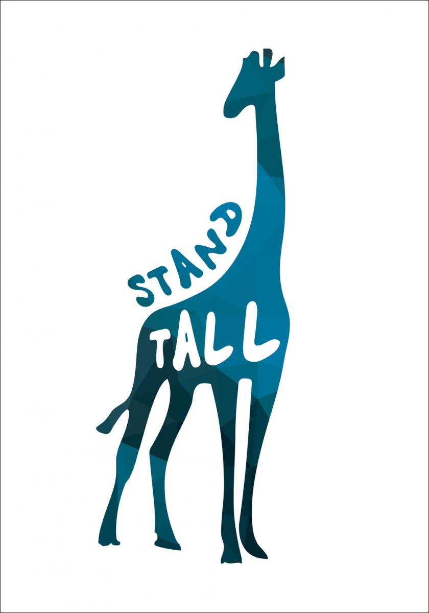 Giraffe stand tall - Sininen Juliste